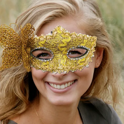 Butterfly Venetian Masquerade Mask For Women Semi-Face Princess Eye Mask For Halloween Costume Party Fashion Rhinestone Mask