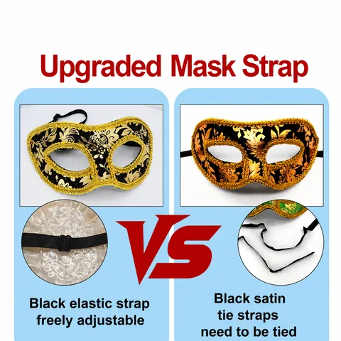 Máscara de Mascarada Vintage Mitad de la Cara Hombres Mujeres Terciopelo Plástico Ojos Halloween Carnaval Fiesta Baile Cosplay Retro