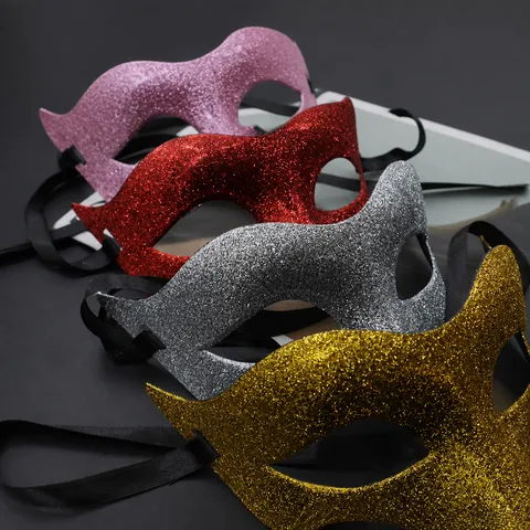 Halloween Masquerade Mask Venice Vintage Half Face Glitter Mask Masquerade Party Costume Matte Finish Eye Mask
