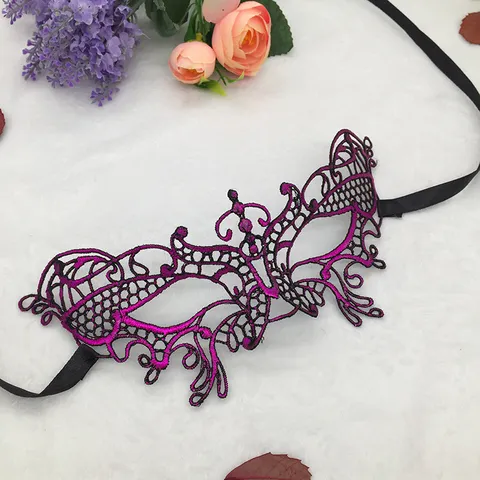Elegante Máscara de Mascarada de Encaje Colorido Mariposa Media Cara Bronceado Máscara Hueca para Halloween Navidad Fiesta Baile Mujer Accesorios