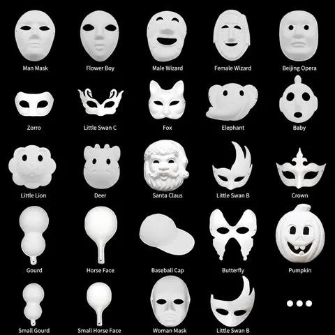 DIY Blanko Papiermaché Maske Zum Bemalen Halloween Party Maskenball Masken Für Kinder Schule Bastelprojekte Weiß Opernmaske