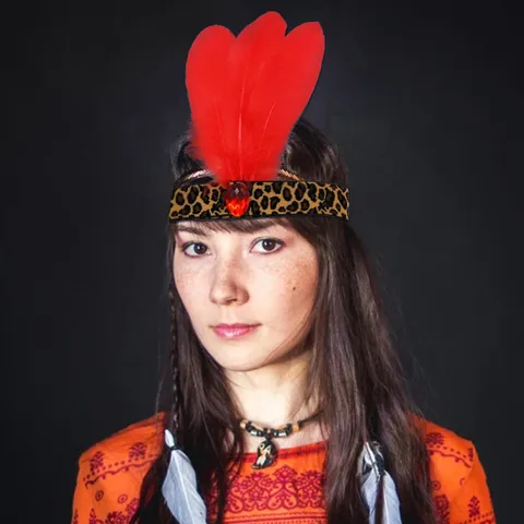 Leopardenmuster Feder Stirnband Für Erwachsene Indianer Stil Strass Pailletten Haarband Festival Party Kostüm Kopfschmuck