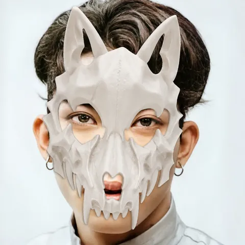 Halloween Horror Wolf Mask Costume Party Props Gothic Werewolf Bone Mask For Bars Masquerade Cosplay Photography Props