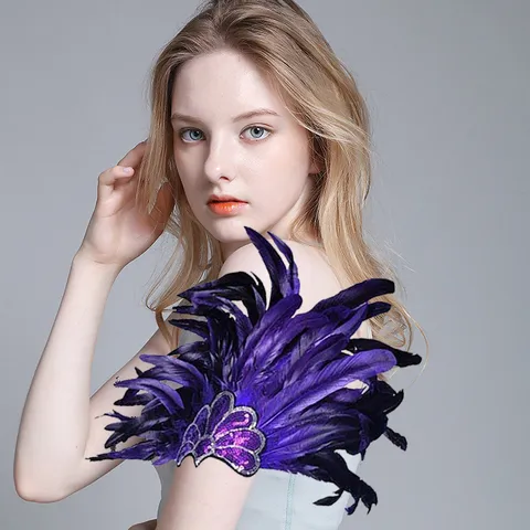 Halloween Feather Headpiece Sequin Elastic Hair Band Carnival Party Performance Feather Hair Accessory Women Headwear