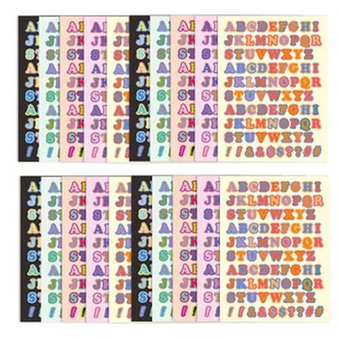 Cartoon Alphabet Stickers Holographic Waterproof Letter Stickers DIY Scrapbooking Journal Decorative Labels