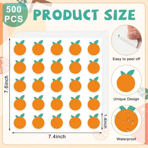 Autocollants Autoadhésifs Mignons Thème Fruits Pomme Fraise Citron Orange Cerise Autocollants Décoratifs pour Bricolage