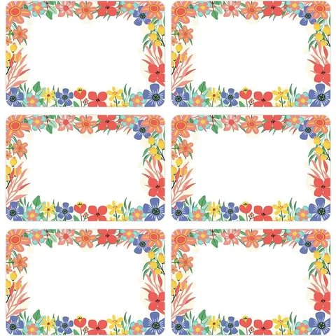 Étiquettes de Cadeau Cadre Floral de Noël Autocollants Décoratifs de Vacances Écrire à la Main Bénédictions Emballage de Cadeau