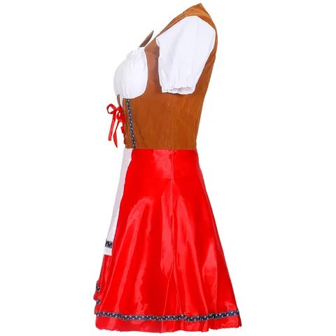 Dames Traditioneel Duits Oktoberfest Kostuum Beierse Dirndl Jurk En Hoed Set Biergarten Carnaval Party Cosplay Jurk