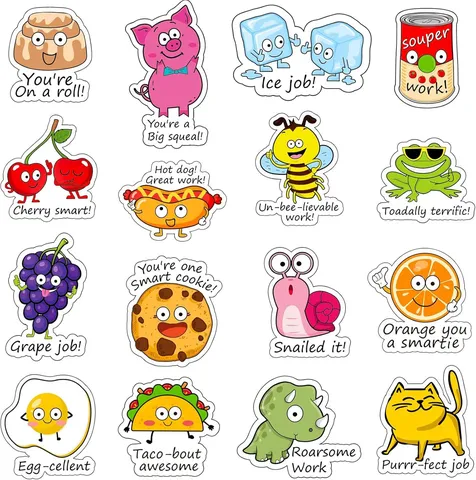 Kinder Beloning Stickers Motiverende Leuke Cartoon Dieren Aanmoediging Sticker Set Voor Klaslokaal Notitieboekje DIY Decoratie