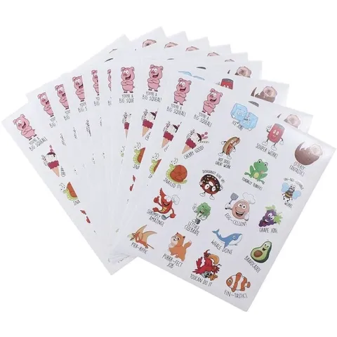 Schattige Kinderen Motiverende Beloning Stickers Cartoon Dier Fruit Creatieve Decoratieve Sticker Voor Notitieboekje