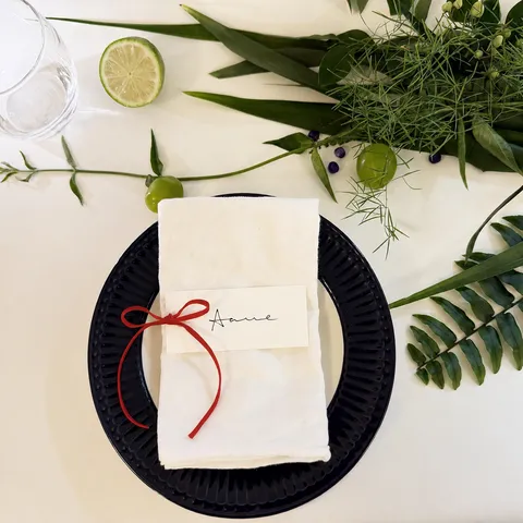Blank Table Place Cards With Velvet Ribbons Elegant Name Card Place Settings For Wedding Dinner Party Table Decoration