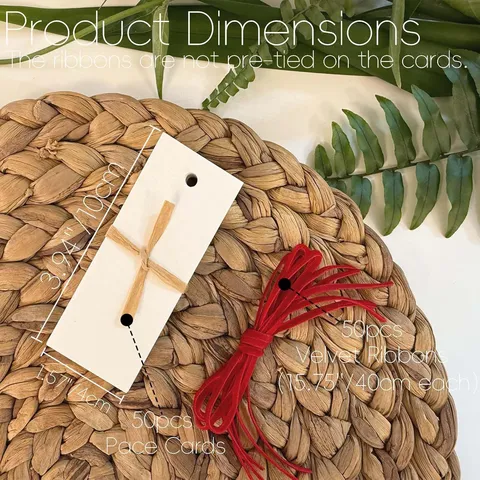 Tarjetas de Sitio de Mesa en Blanco Con Cintas de Terciopelo Elegantes Ajustes de Tarjetas de Nombre Para Boda Fiesta Decoración