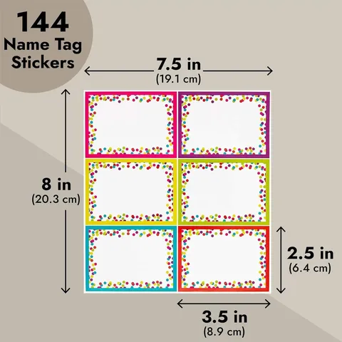 Colorful Blank Name Tag Stickers Printable Writing Creative DIY Decorative Labels For School Office