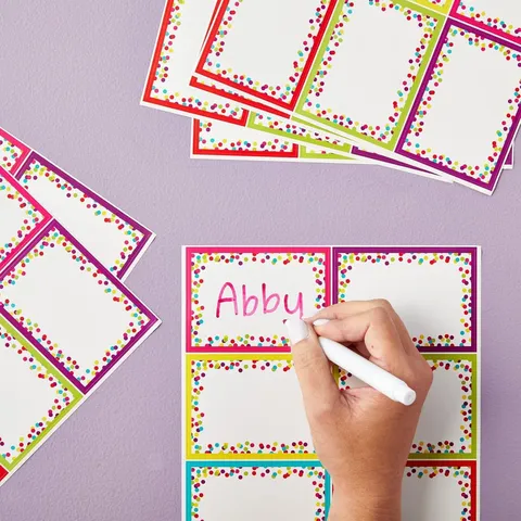 Colorful Blank Name Tag Stickers Printable Writing Creative DIY Decorative Labels For School Office