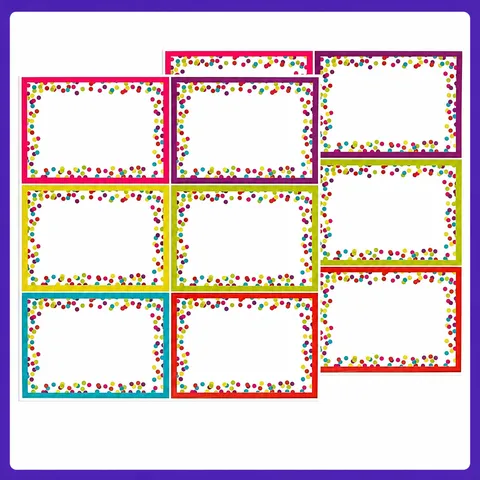 Colorful Blank Name Tag Stickers Printable Writing Creative DIY Decorative Labels For School Office