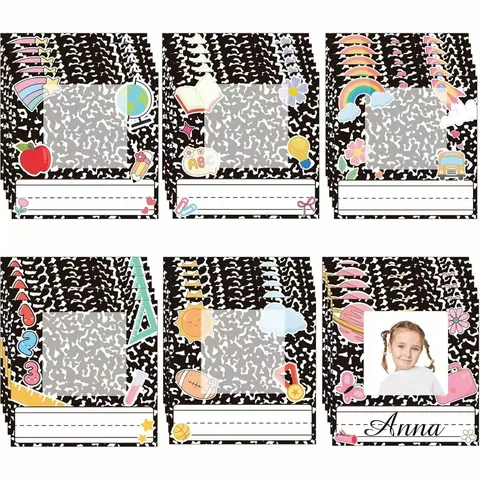 Autocollants d'Étiquettes de Nom Noirs Imperméables Autocollants Fournitures Scolaires Étiquettes Pour Élèves Organisation de Classe
