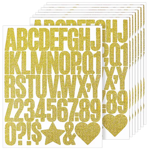 DIY Glitter Letter And Number Stickers Waterproof Vinyl Decals For Craft Mailbox Scrapbooking Home Office Decor