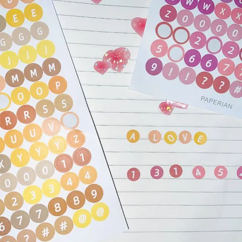 Autocollants de Lettres et Chiffres Couleur Bonbon Coréen Autocollant d'Étiquette Circulaire Décoratif Pour Scrapbooking DIY Journal
