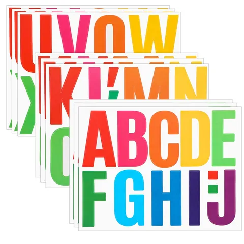 Autocollants de Lettres Imperméables en PVC Coloré DécalcomANIES Alphabet DIY Pour Tablette Voiture Fête