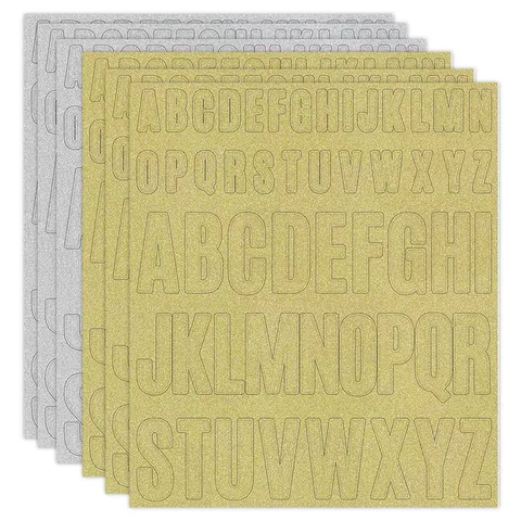Autocollants de Lettres Pailletées Imperméables Autoadhésifs A-Z DécalcomANIES Alphabet pour Chapeau de Graduation Boîte Aux Lettres Bricolage Cadeau Décoration