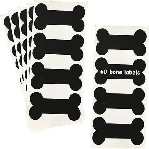 Étiquettes Autoadhésives en PVC Noir Forme d'Os de Chien Décoration de Fête d'Anniversaire pour Chiot Autocollants Imperméables de Rangement