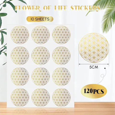 Autocollants De Symboles D'Énergie Géométrique Dorée Pour Journal DIY Emballage Cadeau Enveloppe Décorative Adhésif