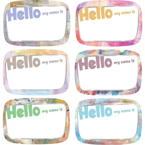 Autocollants d'Étiquettes de Nom Inscriptibles pour École Élève Classe Identification d'Articles Badges