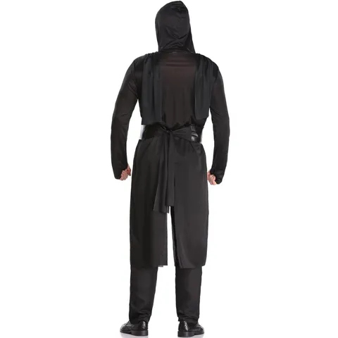 Costume de Ninja pour Hommes Cosplay Halloween à Capuche Guerrier Tenue de Jeu de Rôle Mort Samouraï Pour Scène Fête Top And Bottom