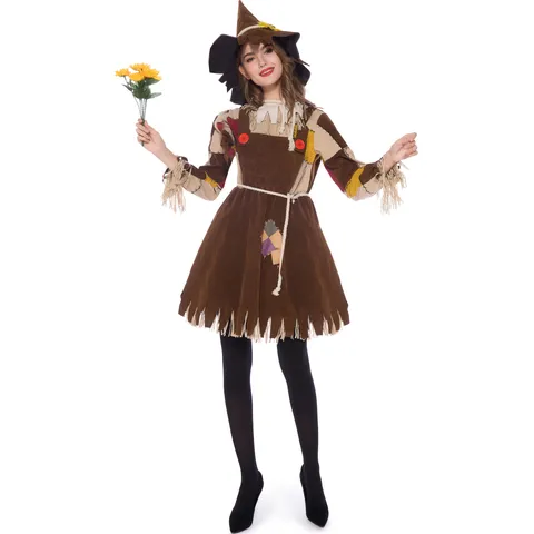 Halloween Scarecrow Performance Costume Women Circus Funny Clown Dress Cosplay Party Stage Wear Outfit For Women Party