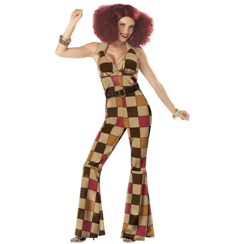 70er Retro Disco Party Queen Cosplay Kostüm Für Herren Damen Halloween Jumpsuit Set Vintage 1970er Disco Outfit Bühnenkleidung