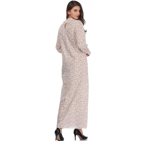 Set Costume da Lupo della Nonna delle Fiabe per Donna Adulta Abito Lungo a Fiori Grembiule Bianco per Cosplay di Halloween