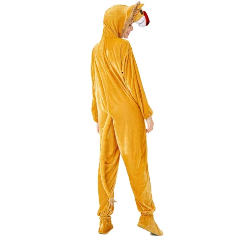 Adult Animal Weasel Halloween Cosplay Jumpsuit Yellow Pleuche Onesie Costume For Women Stage Party Performance Clothes
