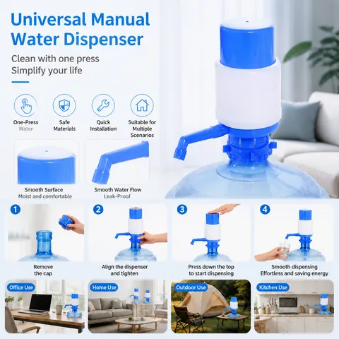 Manual Bottled Water Pump Press Type Drinking Water Dispenser Hand Press Pump For Standard Water Bottles Household Kitchen