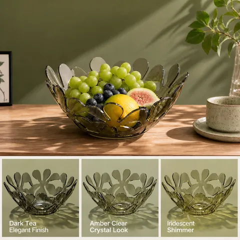 Creative Petal Transparent Fruit Plate Plastic Living Room Snack Storage Tray Light Luxury Home Decorative Fruit Basket