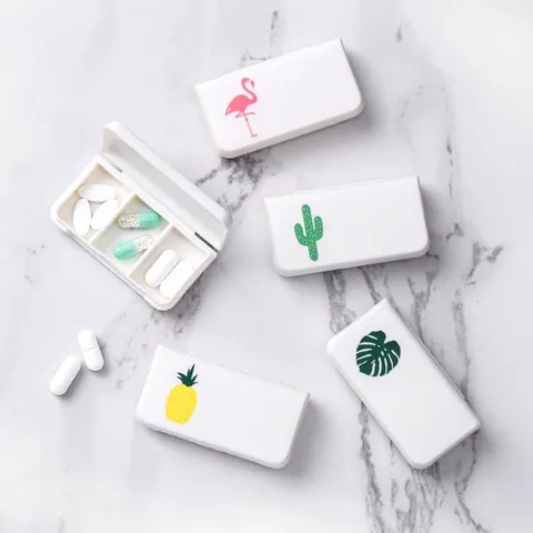 Portable Travel Pill Box 3-Compartment Mini Medicine Organizer Plastic Daily Vitamin Case Pill Container