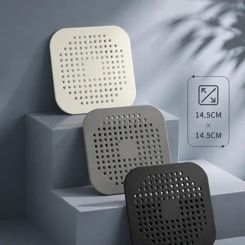 Square Silicone Sink Drain Cover Hair Catcher Anti Clogging Water Filter For Kitchen Bathroom Home Use