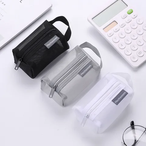 Minimalistischer Nylon-Netz-Aufbewahrungsbeutel mit transparentem Design und glattem Reißverschluss Tragbarer Organizer ideal für Reisen