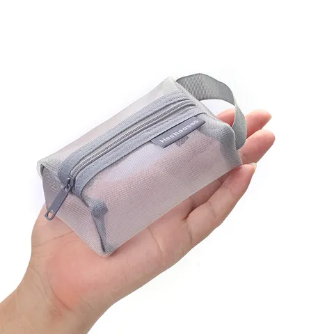 Minimalistischer Nylon-Netz-Aufbewahrungsbeutel mit transparentem Design und glattem Reißverschluss Tragbarer Organizer ideal für Reisen