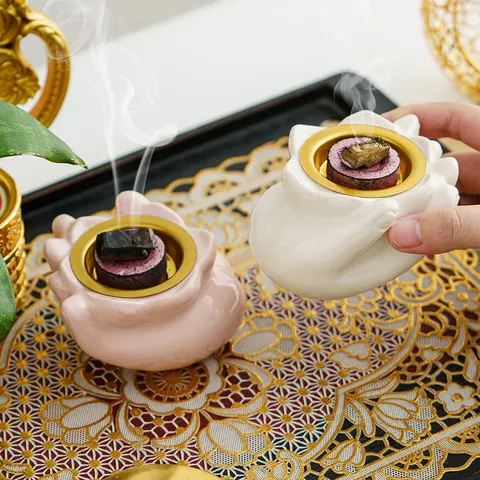 Medio Oriente Arabo Ceramica Bruciatore di Incenso Bouquet Legno di Sandalo Bruciatore Ornamento Decorativo Casa Ufficio