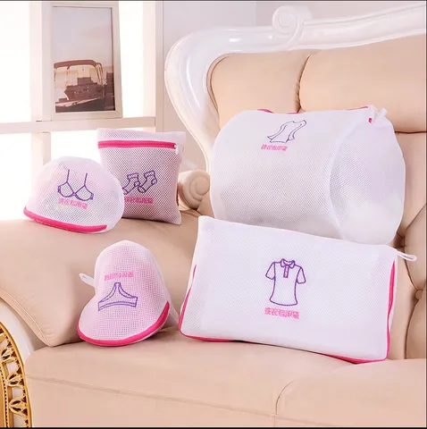Ensemble de Sacs à Linge en Filet Épais Brodé Japonais pour Soutien-Gorge et Sous-Vêtements Protection de Lavage Quotidien à Domicile