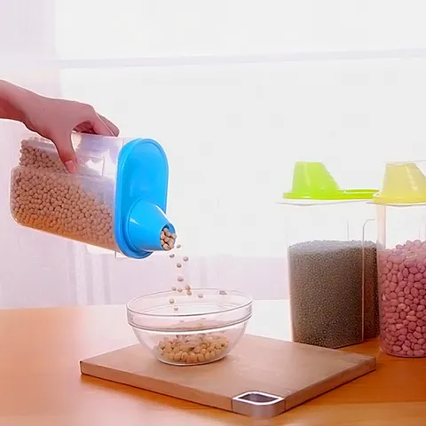 Transparent Plastic Grain Storage Tank Kitchen Food Sealed Box Household Cereal Fresh Keeping Container With Lid