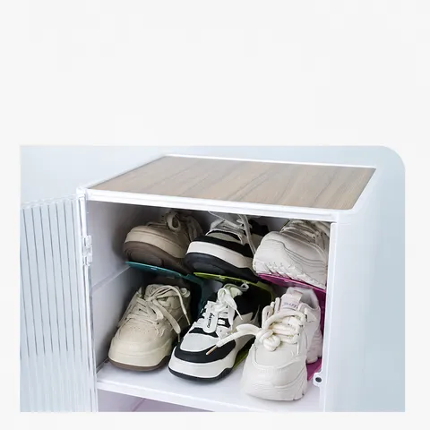 Double Layer Shoe Rack Adjustable Space Saving Shoe Organizer Plastic Holder For Closet Entryway Dorm Home Storage