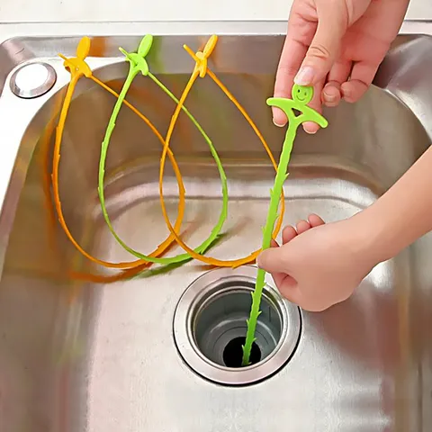 Household Sink Pipe Dredge Hook Plastic Cleaning Tool Flexible Sewer Anti Clog Dredging Tool For Kitchen Bathroom