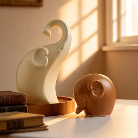 Ceramic Elephant Family Ornaments Abstract Elephant Sculptures Set Modern Home Decor Living Room TV Cabinet Desktop Figurine