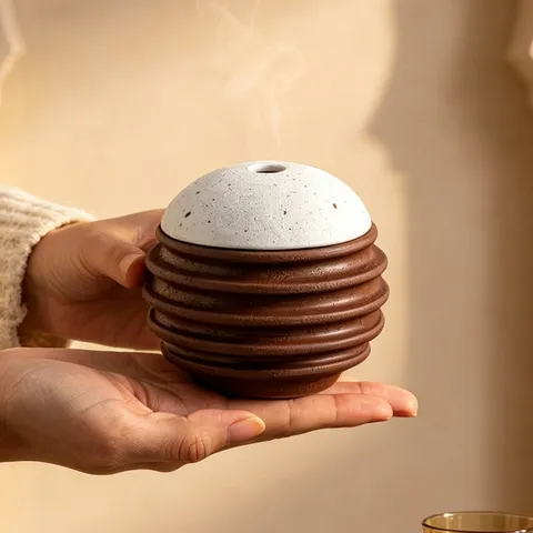 Modern Creative Honeycomb Spherical Incense Burner Resin Aromatherapy Censer Desktop Ornament For Home Living Room