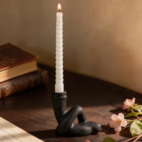 Moderne Céramique Nœud Bougeoir Nordique Artistique Support De Bougie Conique Décor De Table Esthétique Pour Maison Salon