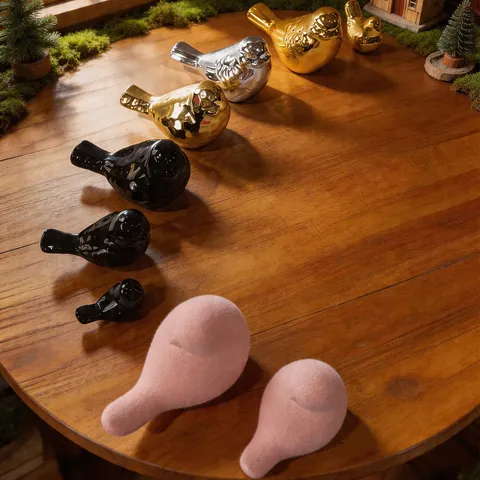 Minimalist Ceramic Bird Figurine Cute Animal Desktop Ornament Modern Art Sculpture Home Office Decor Gold Silver Black Pink