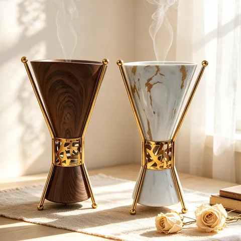 Arabic Style Metal Incense Burner Luxury Handheld Hollow Aromatherapy Censer Home Office Decorative Incense Holder