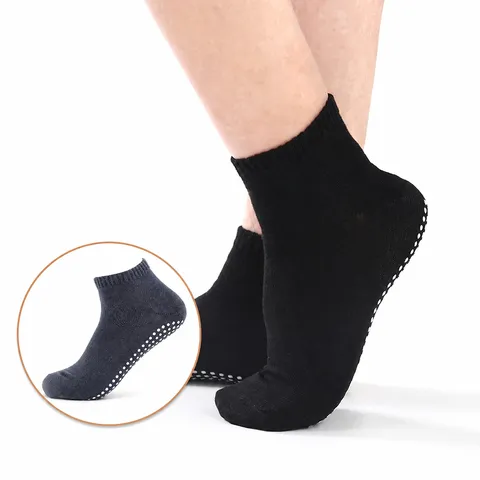 Mens Non Slip Yoga Socks Cotton Breathable Pilates Fitness Athletic Floor Socks Short Tube Sports Socks