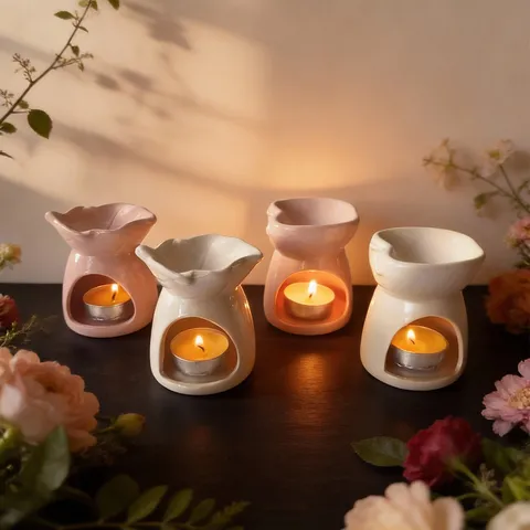 Ceramic Heart Shaped Candle Holder Aromatherapy Burner Romantic Wedding Home Decor Candle Cup Table Centerpiece